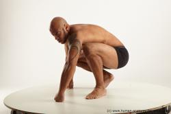 Underwear Man Black Muscular Bald Academic